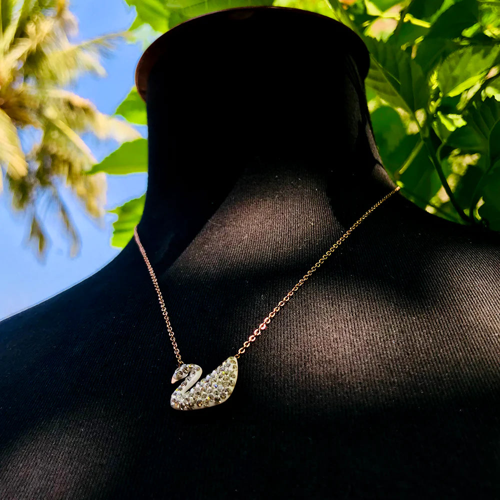 Exquisite White Swan Pendant Necklace