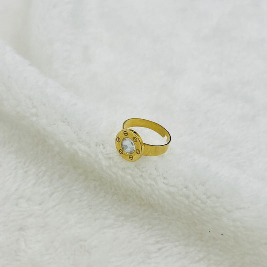 Cartier Adjustable Ring Golden - Stainless Steel