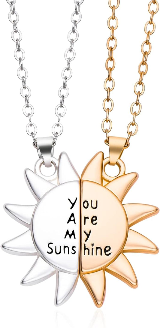 You Are My Sunshine Couple Sun Necklace Dainty Gold Silver Plated