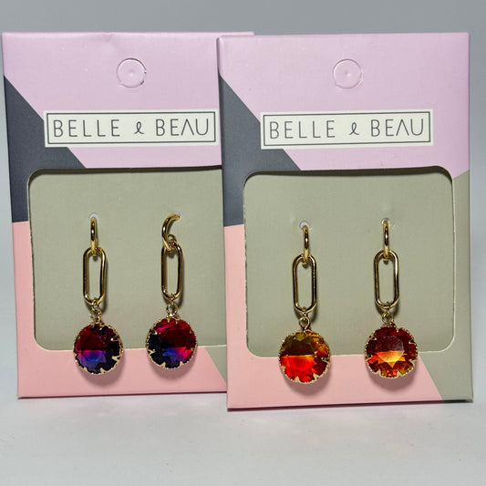 BELLE & BEAU Gradient Stone Drop Earrings