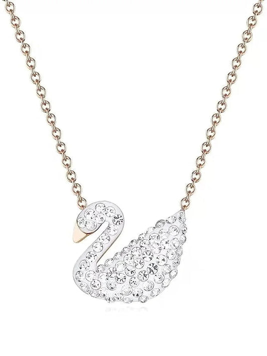 Exquisite White Swan Pendant Necklace